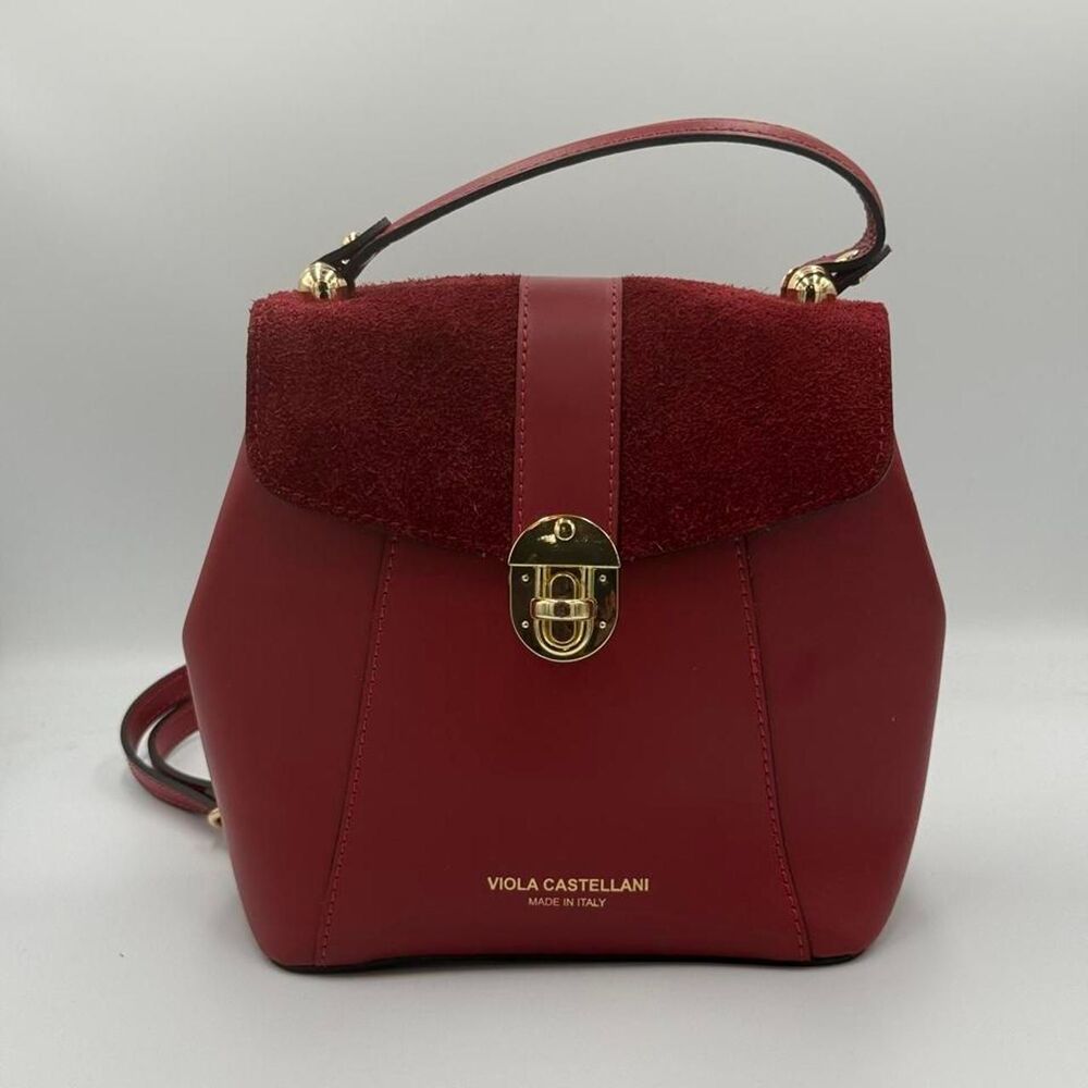 Viola Castellani Burgundy Suede and Leather Covertable Bag